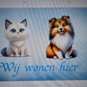 bordje huisdier voor bij de voordeur