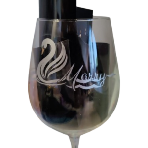 wijnglas met ets en waxlaag